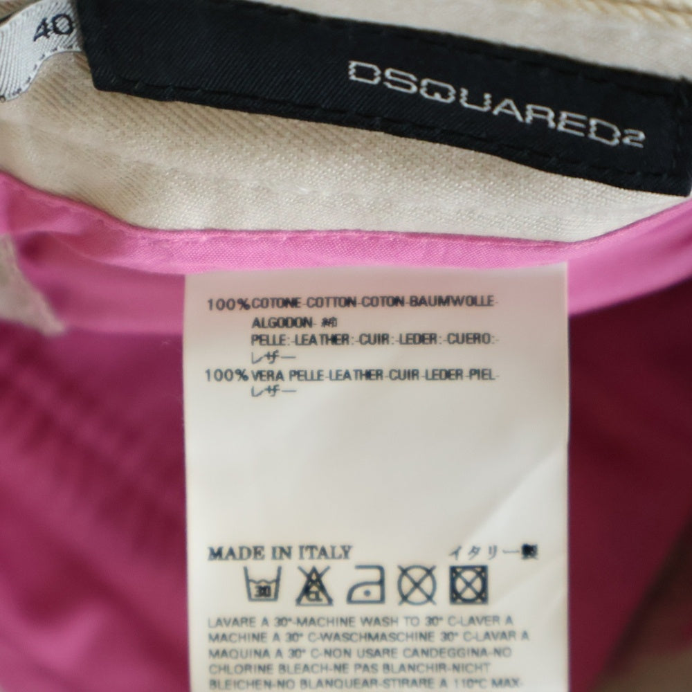 DSQUARED2(ディースクエアード) パッチデザイン マルチポケット ボタンフライ サブマリンショートパンツ レディース ホワイト 72MU005