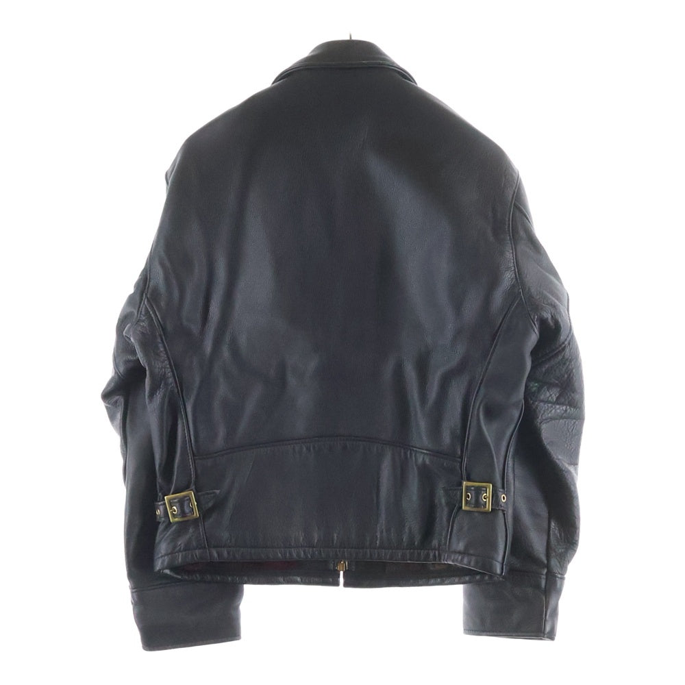 SCHOTT(ショット) レギュラーカラー ジップアップ シングルライダース レザージャケット ブラック 681
