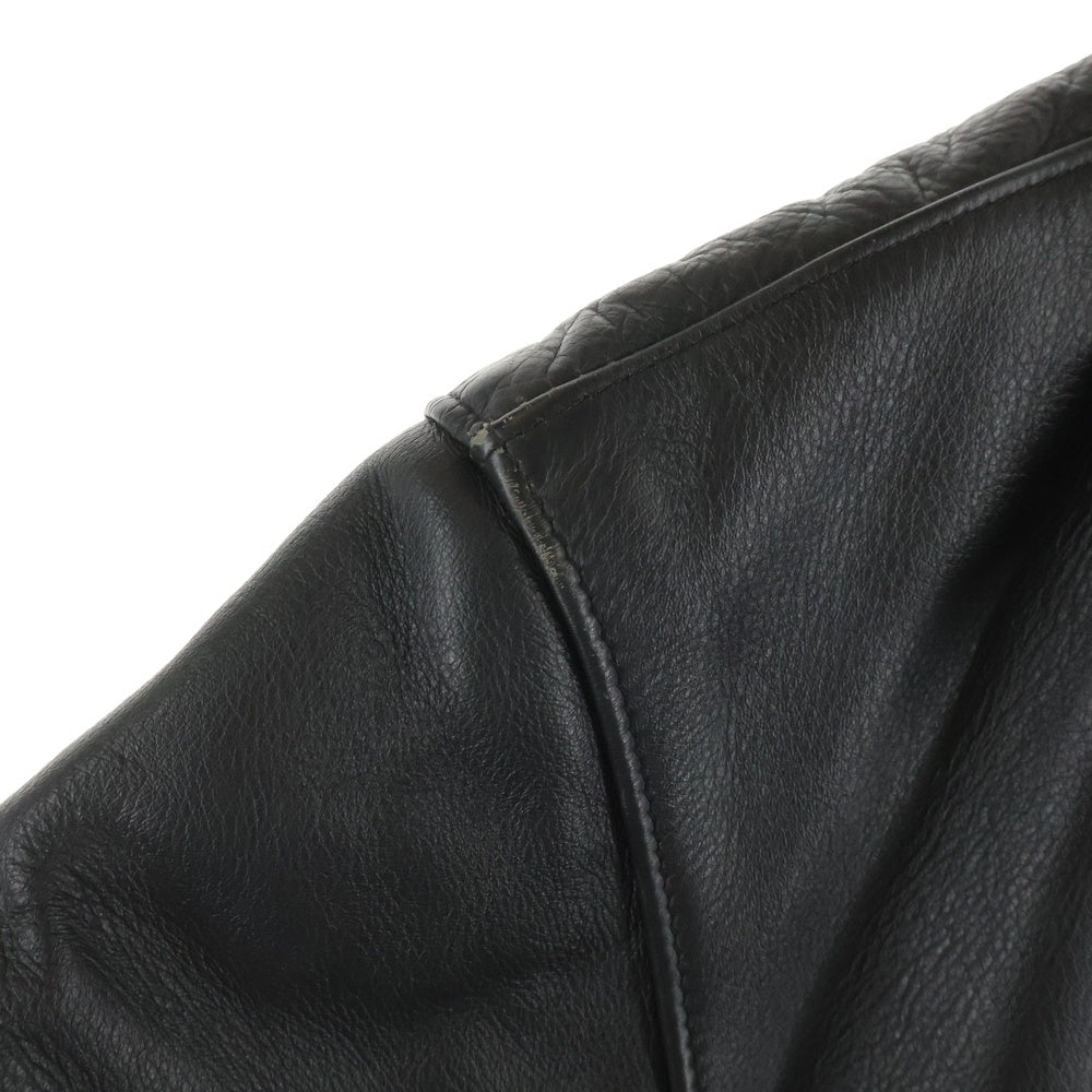 SCHOTT(ショット) レギュラーカラー ジップアップ シングルライダース レザージャケット ブラック 681