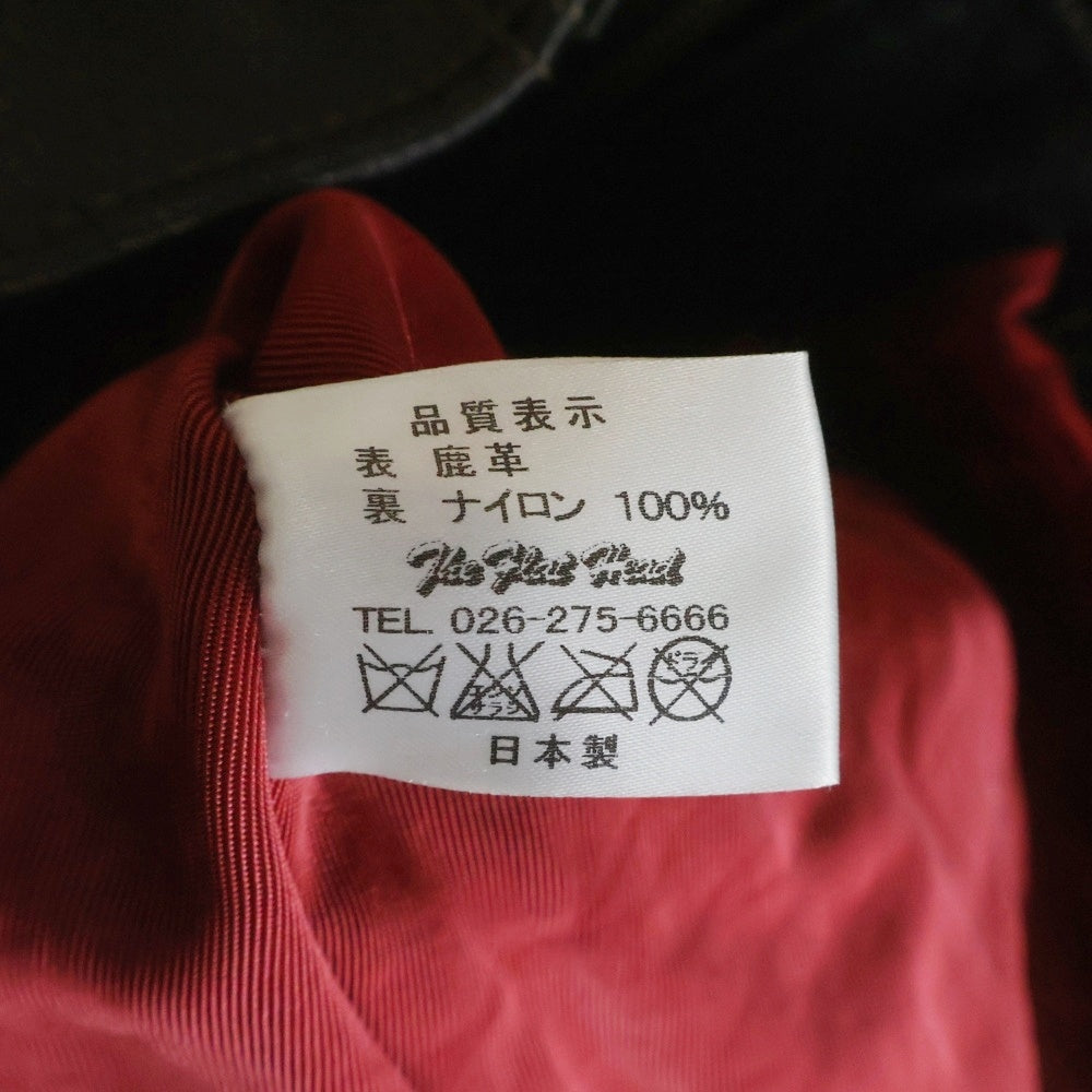 THE FLAT HEAD(フラットヘッド) レギュラーカラー ディアスキン ジップアップ シングルライダース レザージャケット ブラック