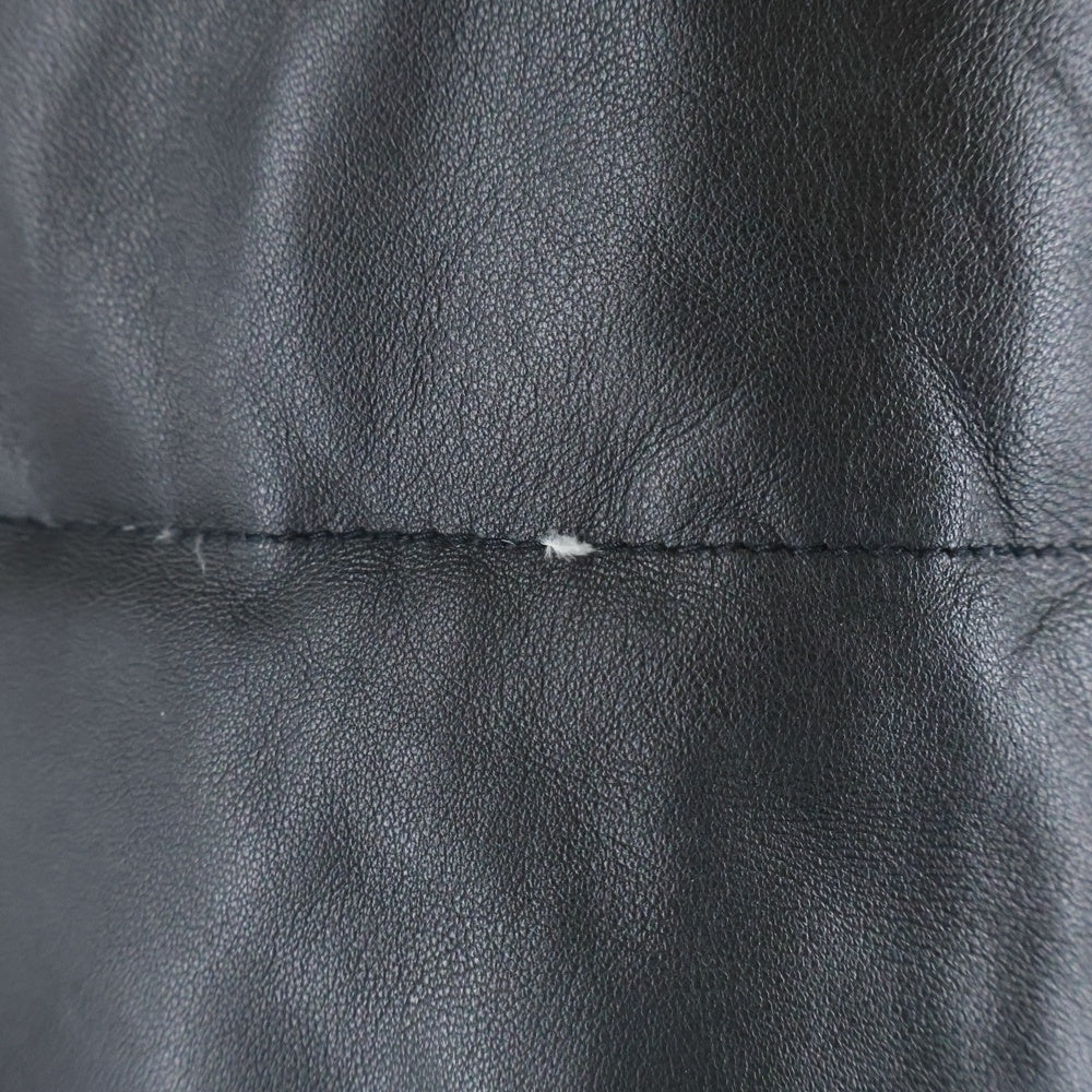 AVIREX(アヴィレックス) マルチポケット ジップアップ シープレザー ジップアップ ダウンジャケット ブラック 6171042