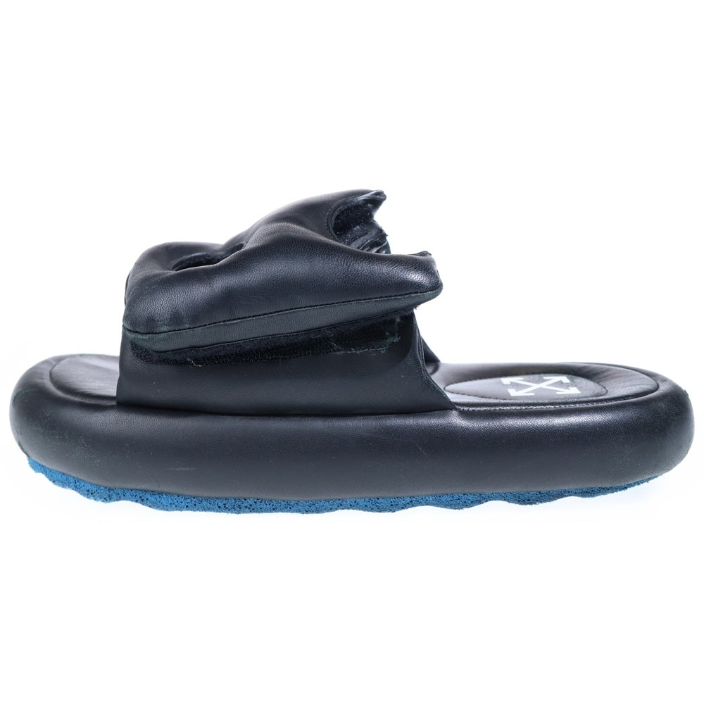 OFF-WHITE(オフホワイト) METEOR PADDED SANDALS クロスアロ-ロゴ メテオ パテッド レザー サンダル ブラック OMIH007S22LEA0011045