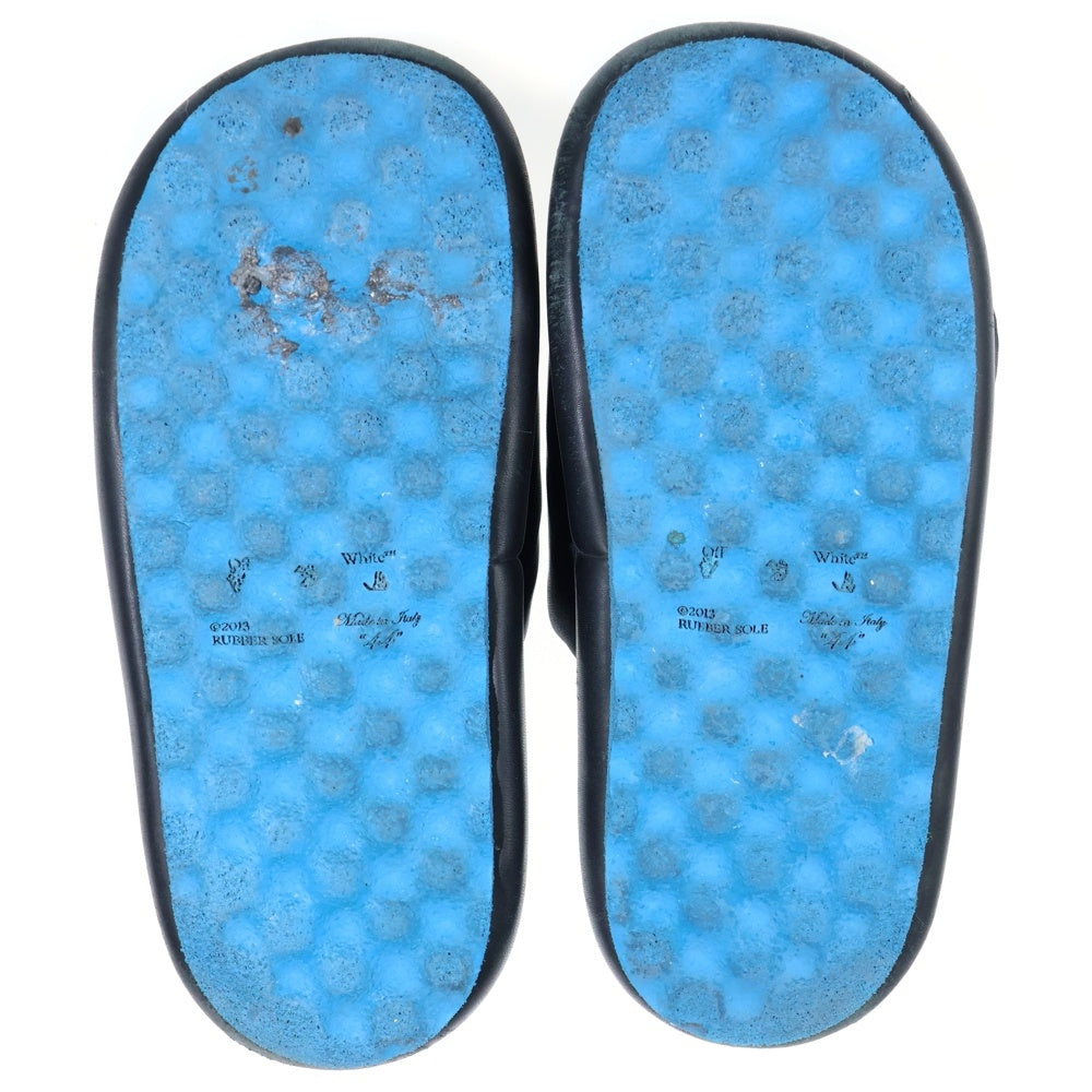 OFF-WHITE(オフホワイト) METEOR PADDED SANDALS クロスアロ-ロゴ メテオ パテッド レザー サンダル ブラック OMIH007S22LEA0011045