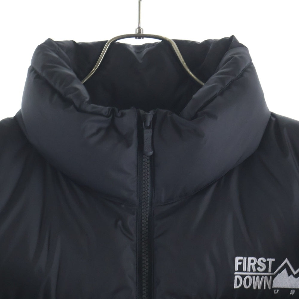 FIRST DOWN(ファーストダウン) ロゴ刺繍 リップストップ バイカラー ジップアップダウンジャケット ブラウン F542103