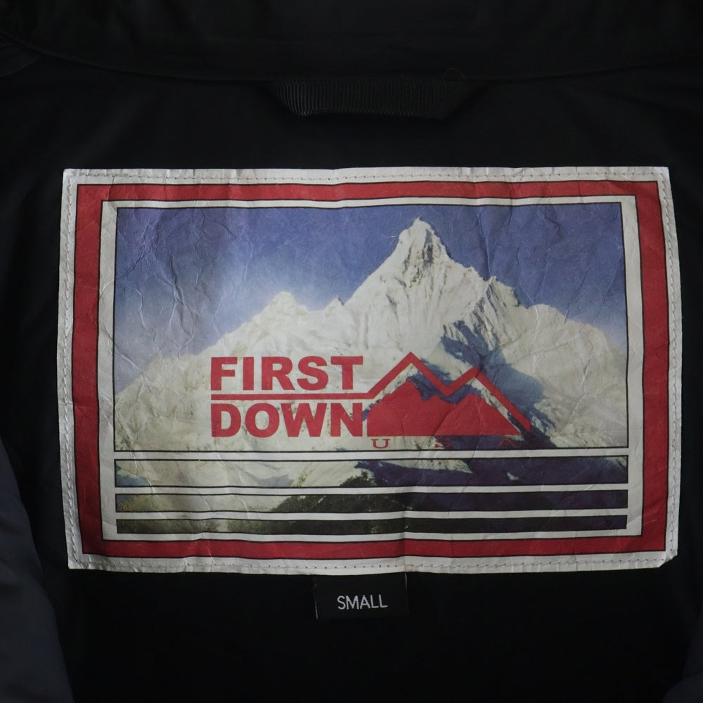 FIRST DOWN(ファーストダウン) ロゴ刺繍 リップストップ バイカラー ジップアップダウンジャケット ブラウン F542103