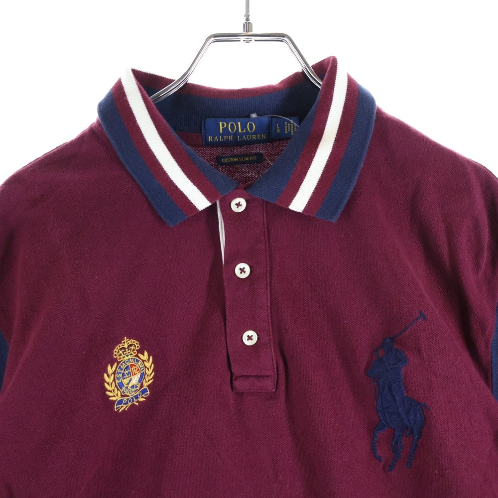 POLO RALPH LAUREN(ポロラルフローレン) ビッグポニー刺繍 半袖ポロシャツ ラガーシャツ ワインレッド