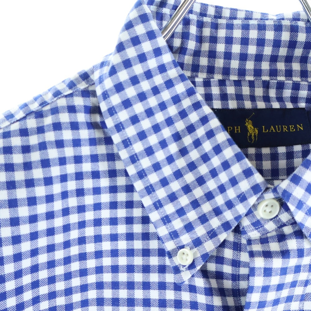 POLO RALPH LAUREN(ポロラルフローレン) CLASSIC FIT クラシックフィット チェック ボタンダウン長袖シャツ ホワイト/ブルー