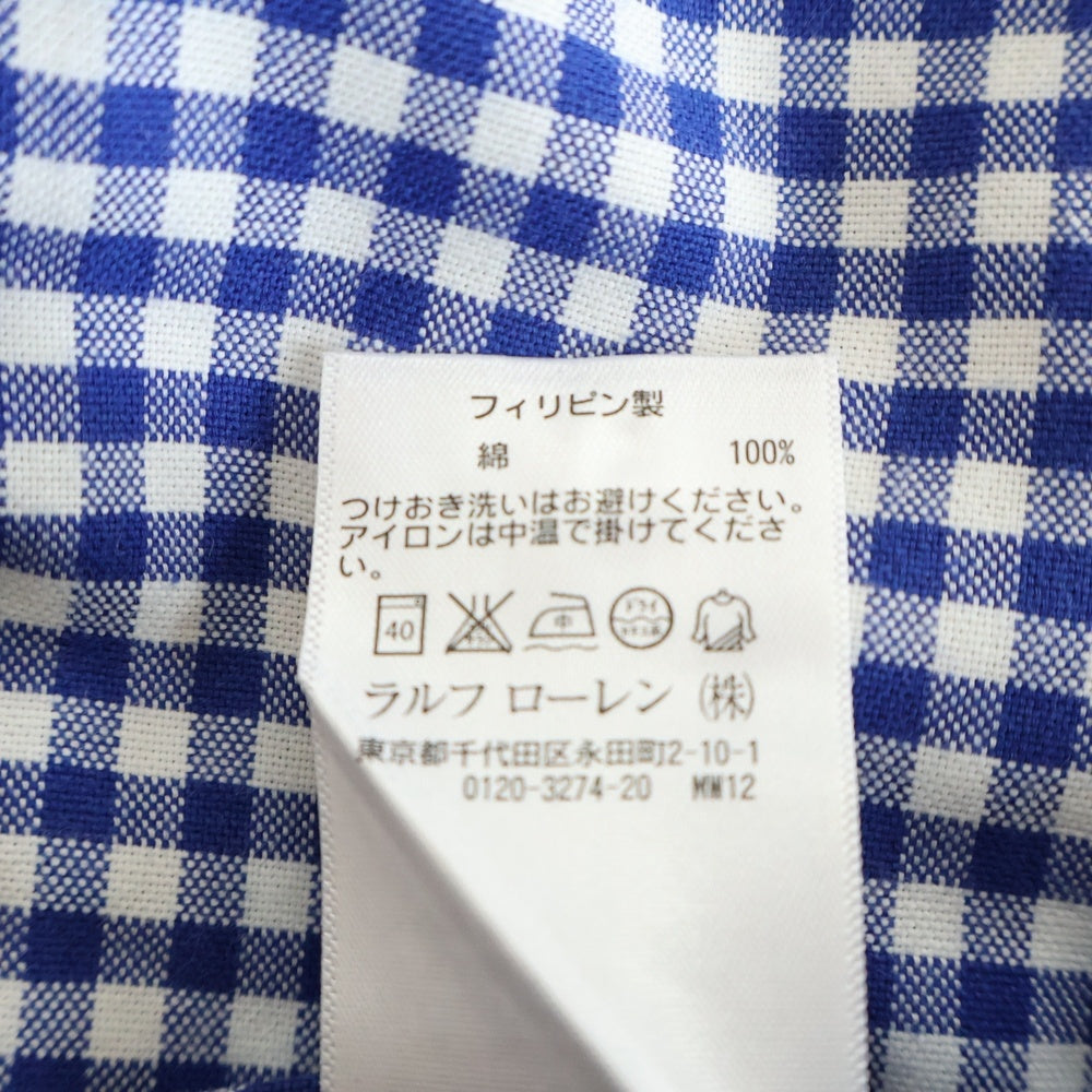 POLO RALPH LAUREN(ポロラルフローレン) CLASSIC FIT クラシックフィット チェック ボタンダウン長袖シャツ ホワイト/ブルー