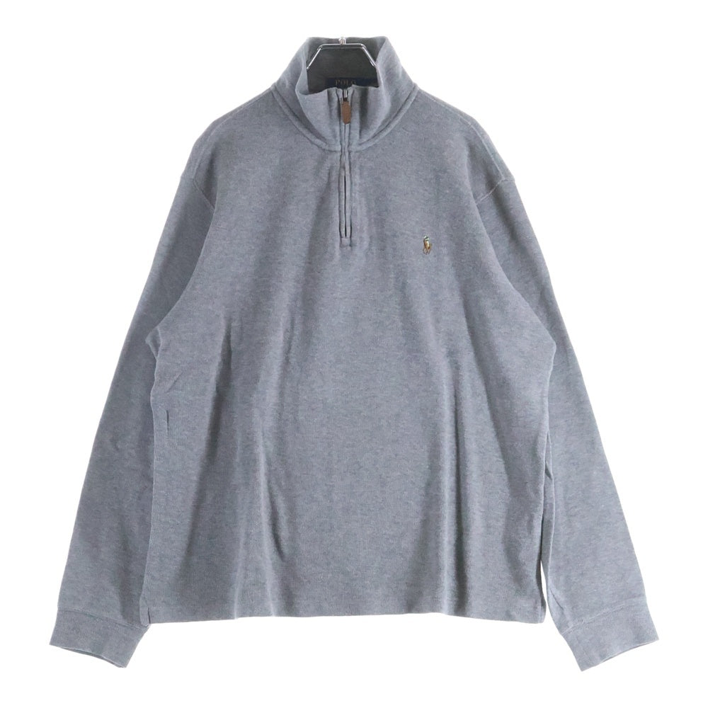 POLO RALPH LAUREN(ポロラルフローレン) ESTATE RIB ミニポニー ハーフジップ コットン ジャケット グレー