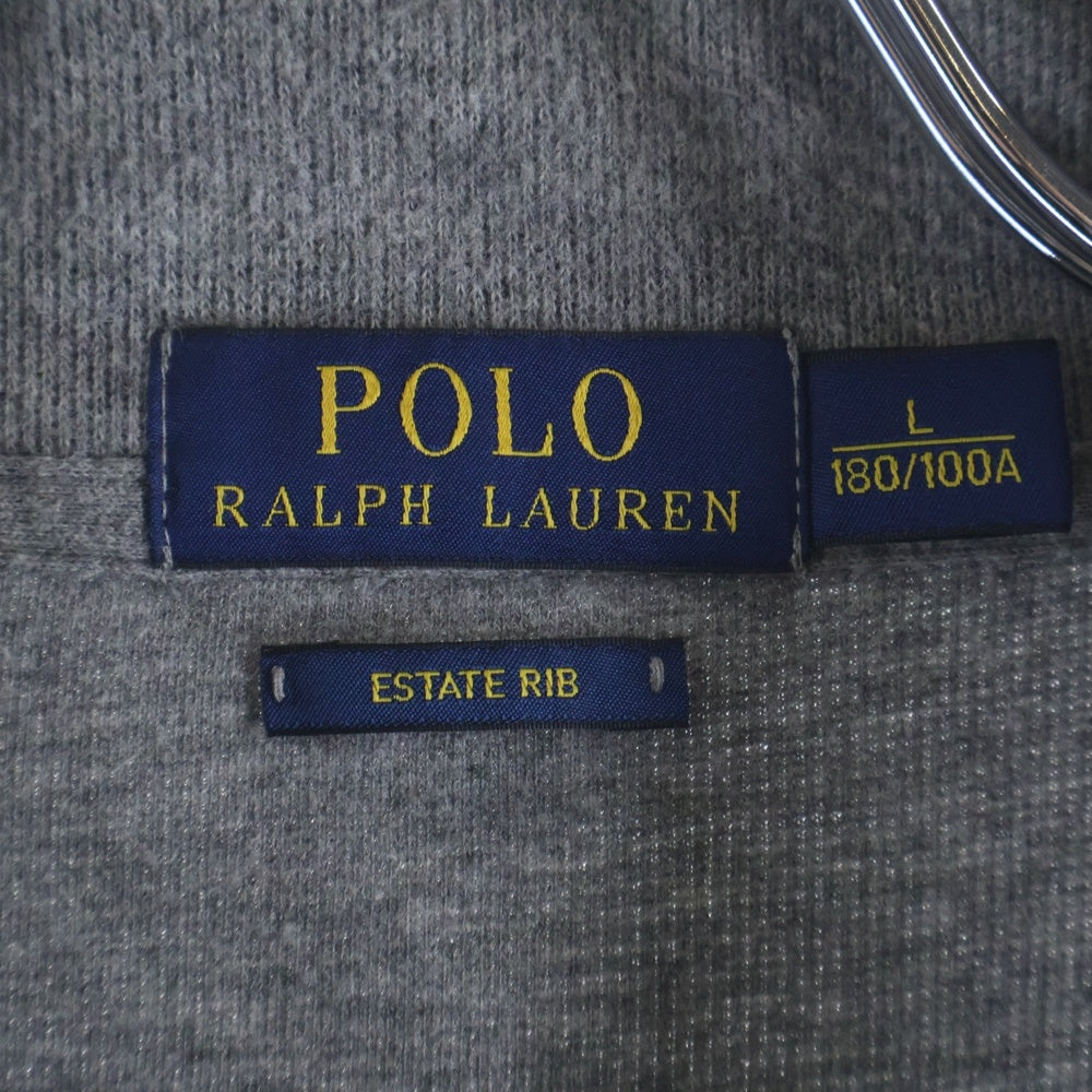 POLO RALPH LAUREN(ポロラルフローレン) ESTATE RIB ミニポニー ハーフジップ コットン ジャケット グレー