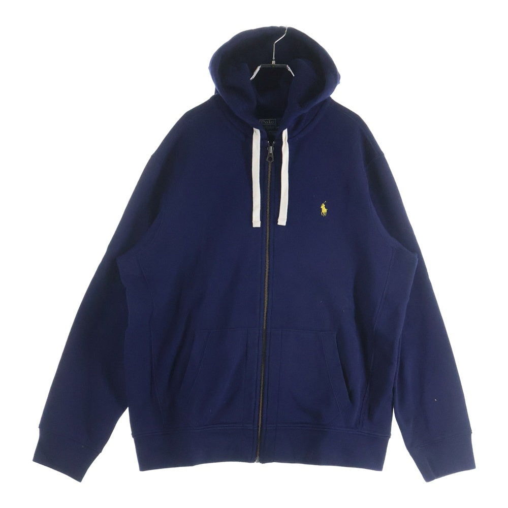 POLO RALPH LAUREN(ポロラルフローレン) 00s ミニポニー フード裏地サーマル ジップアップ プルオーバースウェットパーカー フーディ ネイビー