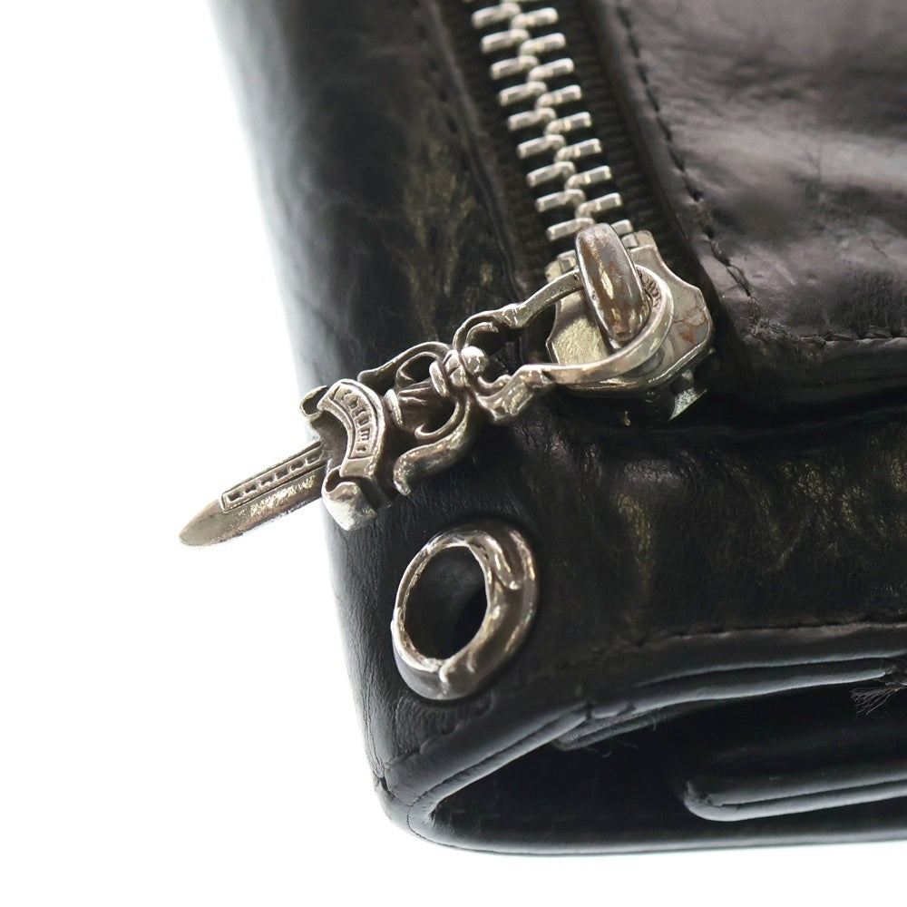 CHROME HEARTS(クロムハーツ) WAVE ウェーブ レザーウォレット 財布 ブラック BCA375