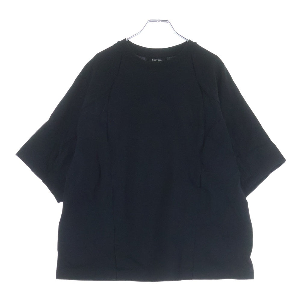 ROTOL(ロトル) CROSS MESH TEE クロス メッシュ切替 クルーネック半袖Tシャツ カットソー ブラック