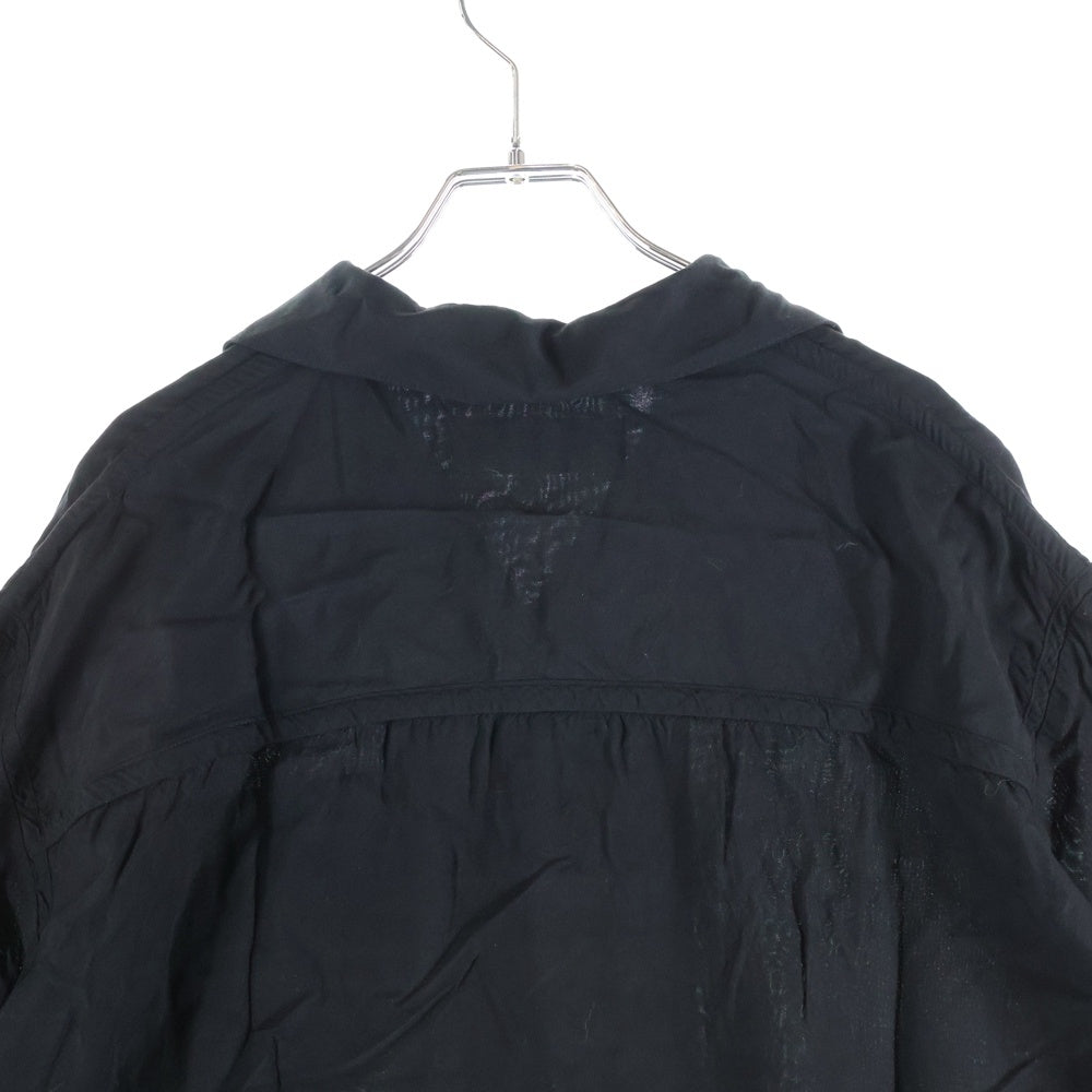 NEIGHBORHOOD(ネイバーフッド) 21SS BIG YOUTH/R-SHIRT.SS レーヨン ロゴエンブロイダリー オープンカラー 半袖シャツ ブラック 211TSNH--SHM08