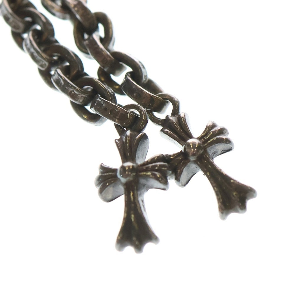 CHROME HEARTS(クロムハーツ) 3 SIDE ZIP 3サイドジップ サイドピラミッドスタッズ レザーコンパクトウォレット 財布 ブラック/シルバー