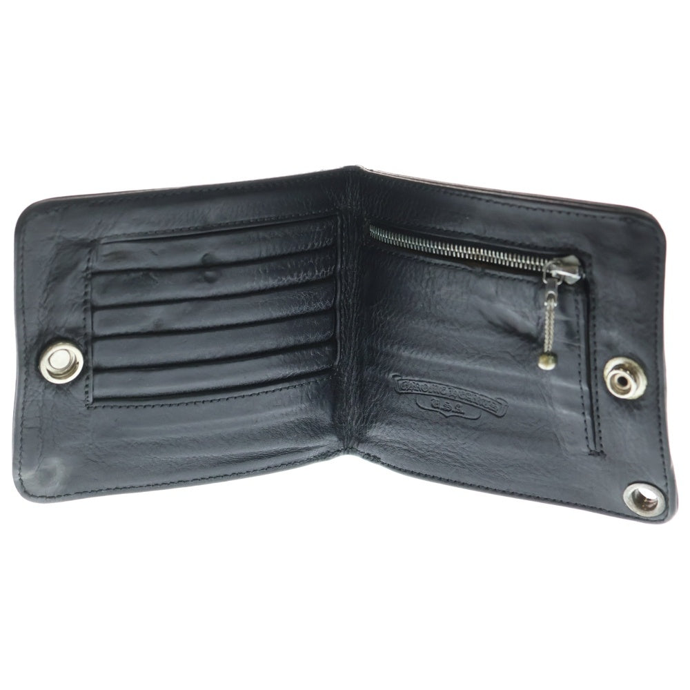 CHROME HEARTS(クロムハーツ) 1SNAP 1スナップ クロス ボールボタン レザーウォレット 財布 ブラック BCA361