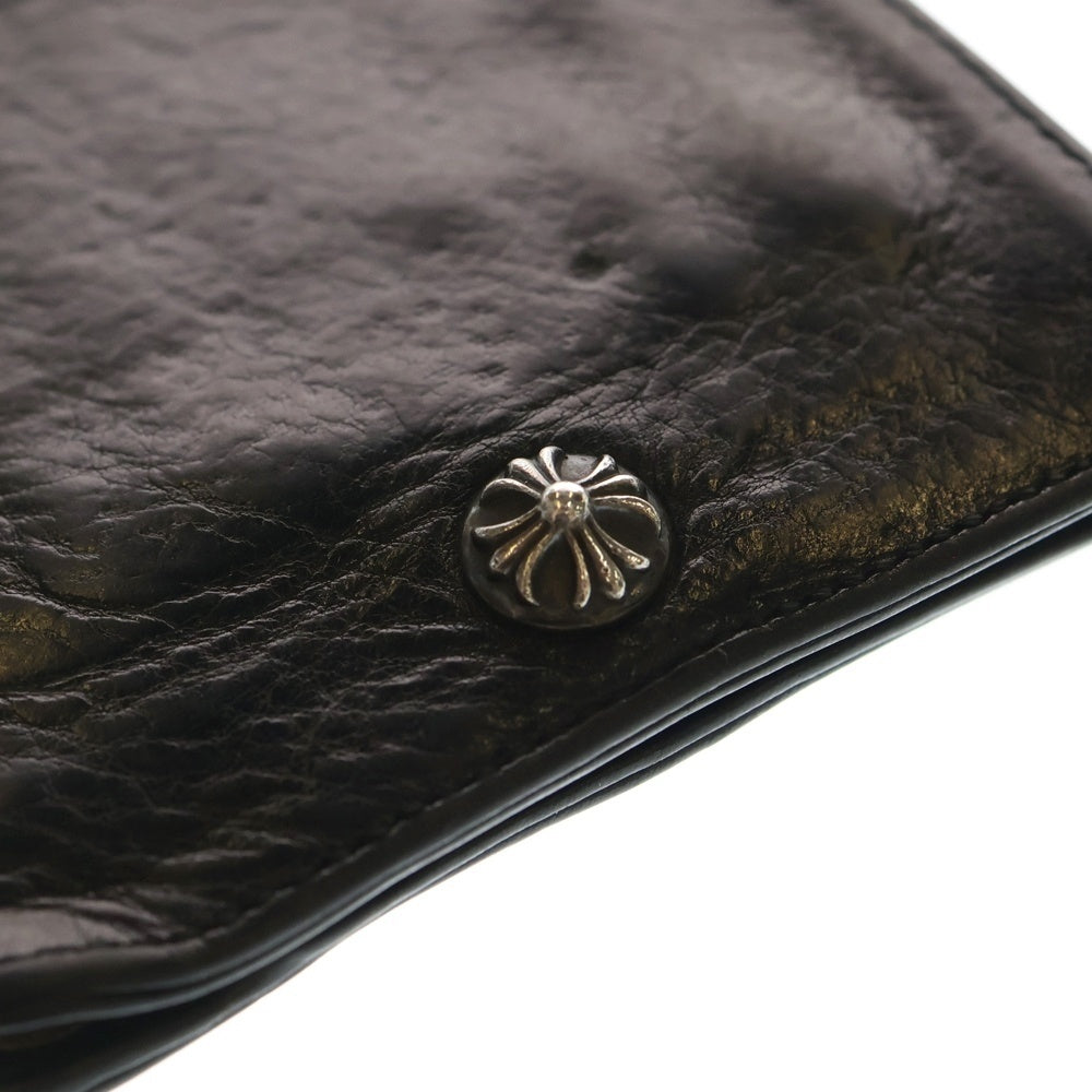 CHROME HEARTS(クロムハーツ) 1SNAP 1スナップ クロス ボールボタン レザーウォレット 財布 ブラック BCA361