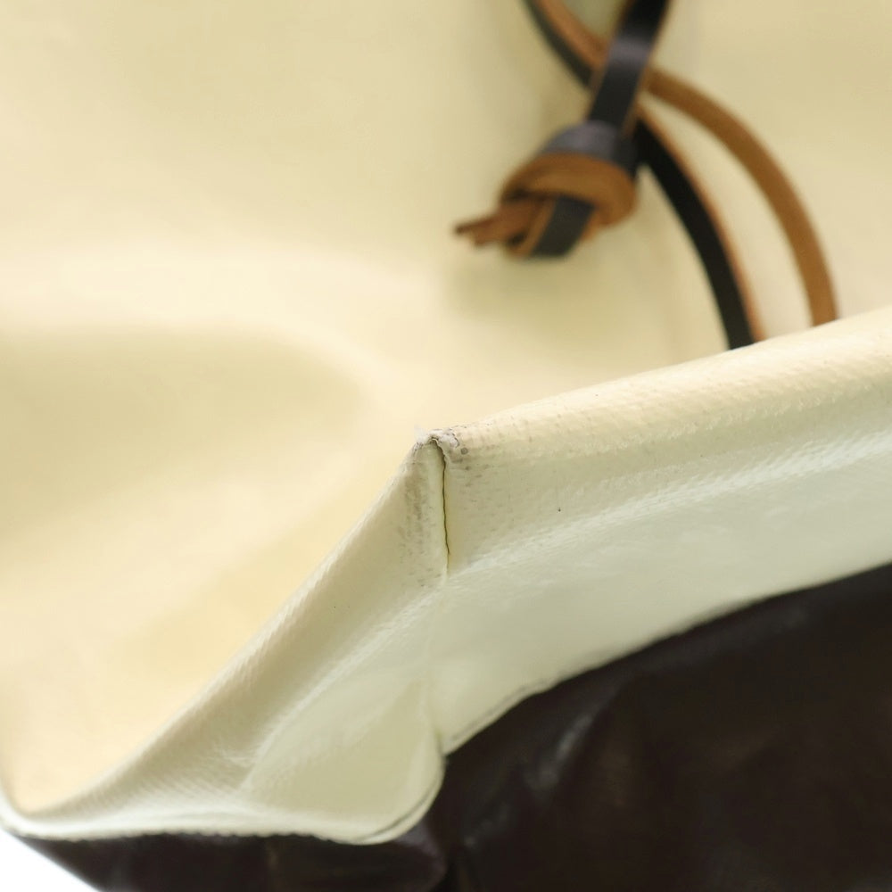 MARNI(マルニ) TRIBECA SHOPPING BAG トライベッカ ショッピングバッグ バイカラー トートバッグ ホワイト/ブラウン SHMQ0010A0 P3572