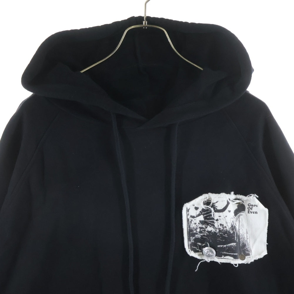 RAF SIMONS(ラフシモンズ) 20SS Oversized Hoodie with Patches and Pins パッチワーク オーバーサイズド フーデッド パーカー ブラック 201-175