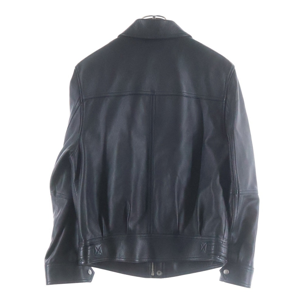 SAINT LAURENT PARIS(サンローランパリ) 23SS ドラムスキン シングルライダースジャケット ボタン ラムレザージャケット ブラック 737281 YC20C