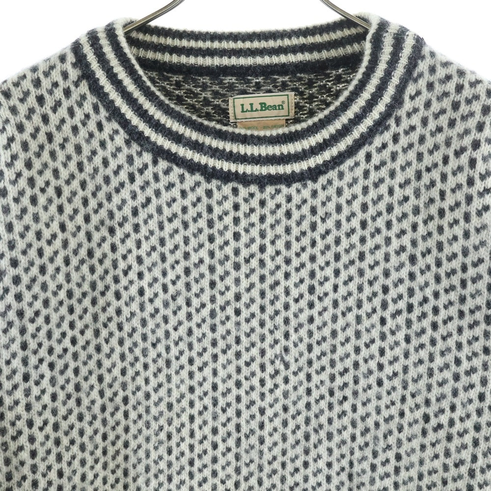 L.L.Bean(エルエルビーン) 80S VINTAGE ヴィンテージ ハイゲージ バーズアイ ニット カーディガン ベージュ