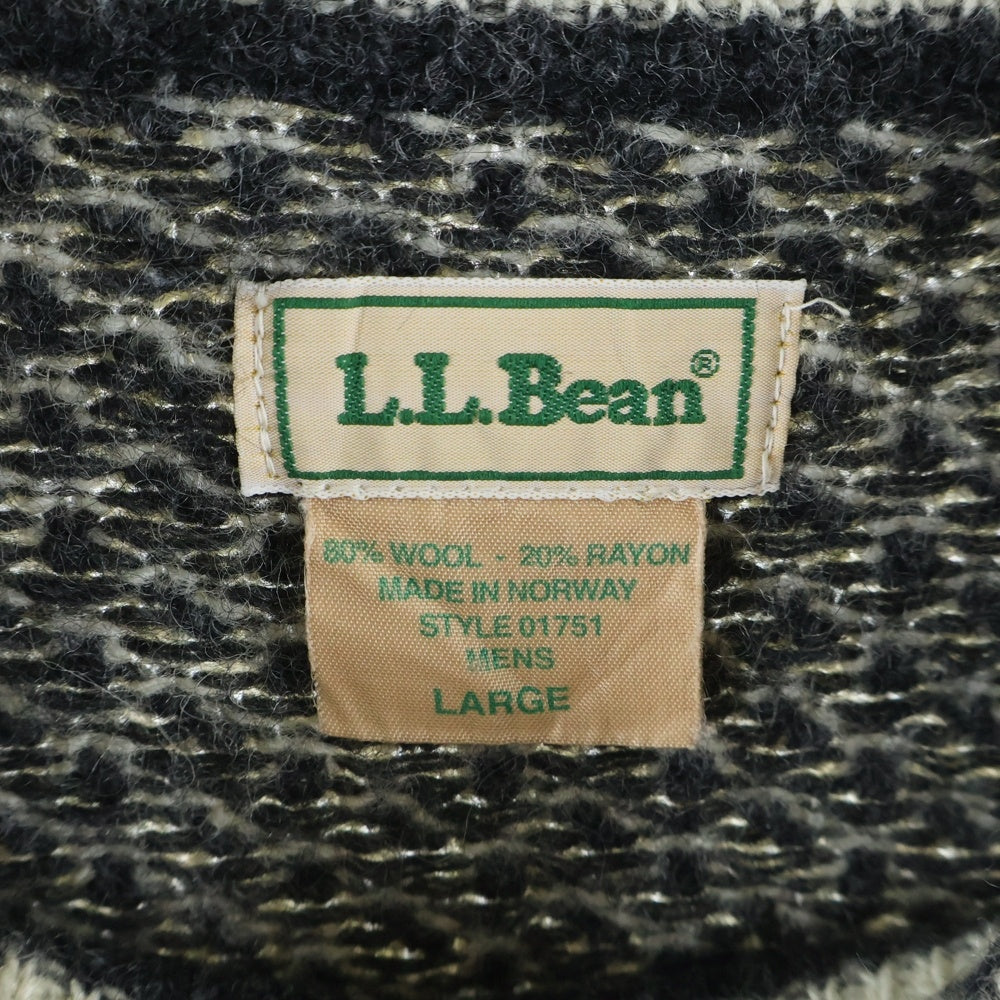 L.L.Bean(エルエルビーン) 80S VINTAGE ヴィンテージ ハイゲージ バーズアイ ニット カーディガン ベージュ