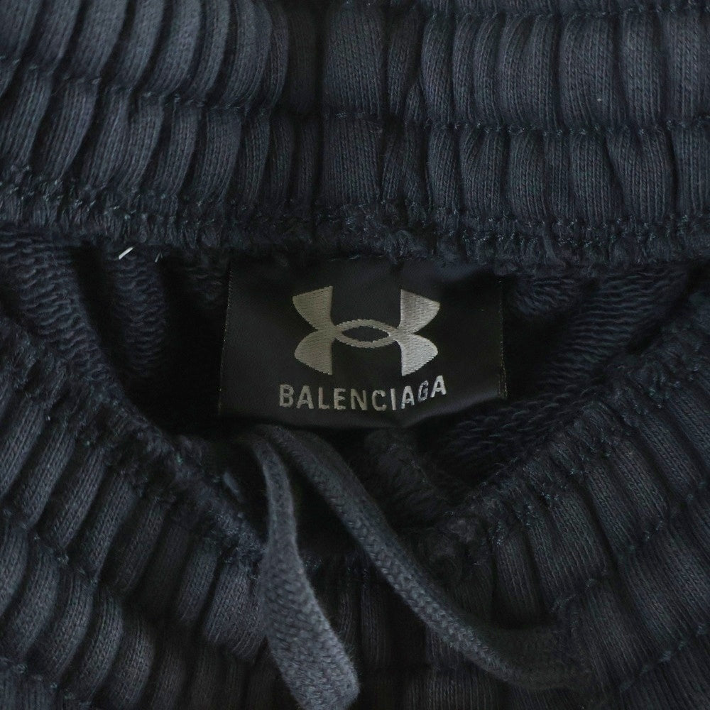 BALENCIAGA(バレンシアガ) ×UNDER ARMOUR アンダーアーマー ロゴ刺繍 スウェット バギーワイドパンツ ブラック 809709 TRVB8