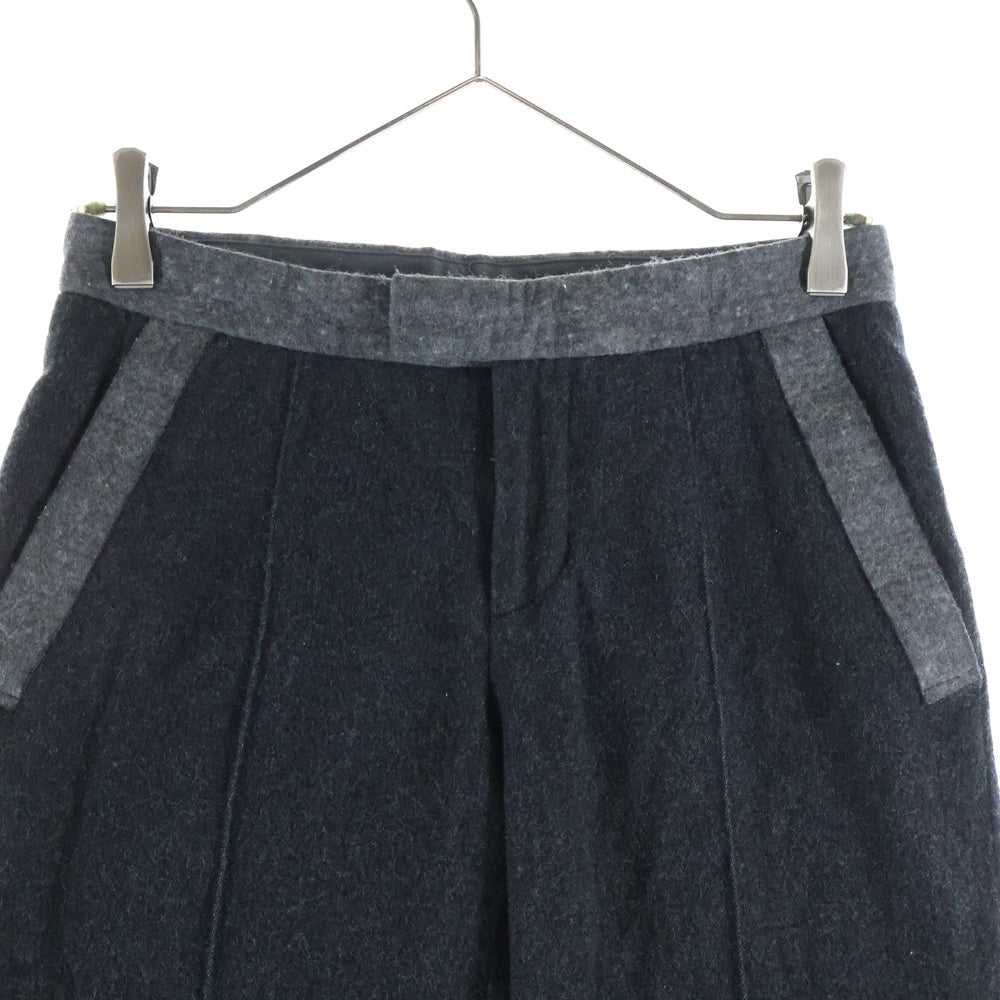 UNDERCOVER(アンダーカバー) 05AW ARTS&CRAFTS期 ジップアップ センタープレス ウール スラックスパンツ ブラック/グレー 5A77-P13