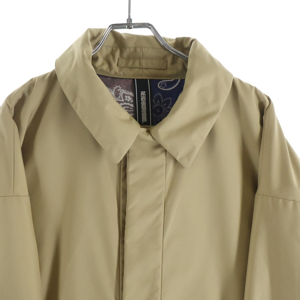 NEIGHBORHOOD(ネイバーフッド) 20AW BAL E-COAT 裏地バンダナ柄 ステンカラーコート ベージュ 202XONH-JKM02