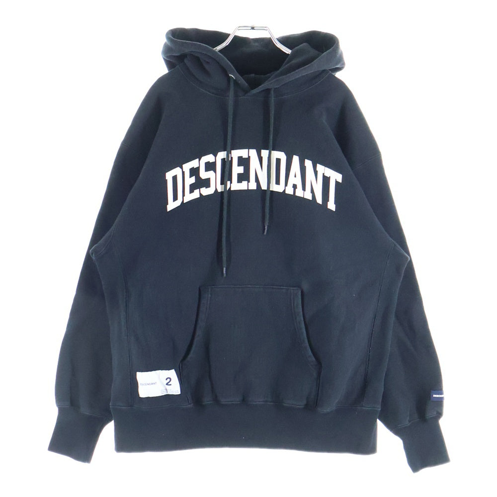 DESCENDANT(ディセンダント) 24AW TEAM HOODY フロントロゴプリント プルオーバーフーディー パーカー ブラック