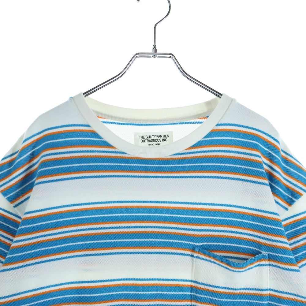 WACKO MARIA(ワコマリア) 鹿の子 クルーネック 半袖ポケットTシャツ カットソー マルチカラー