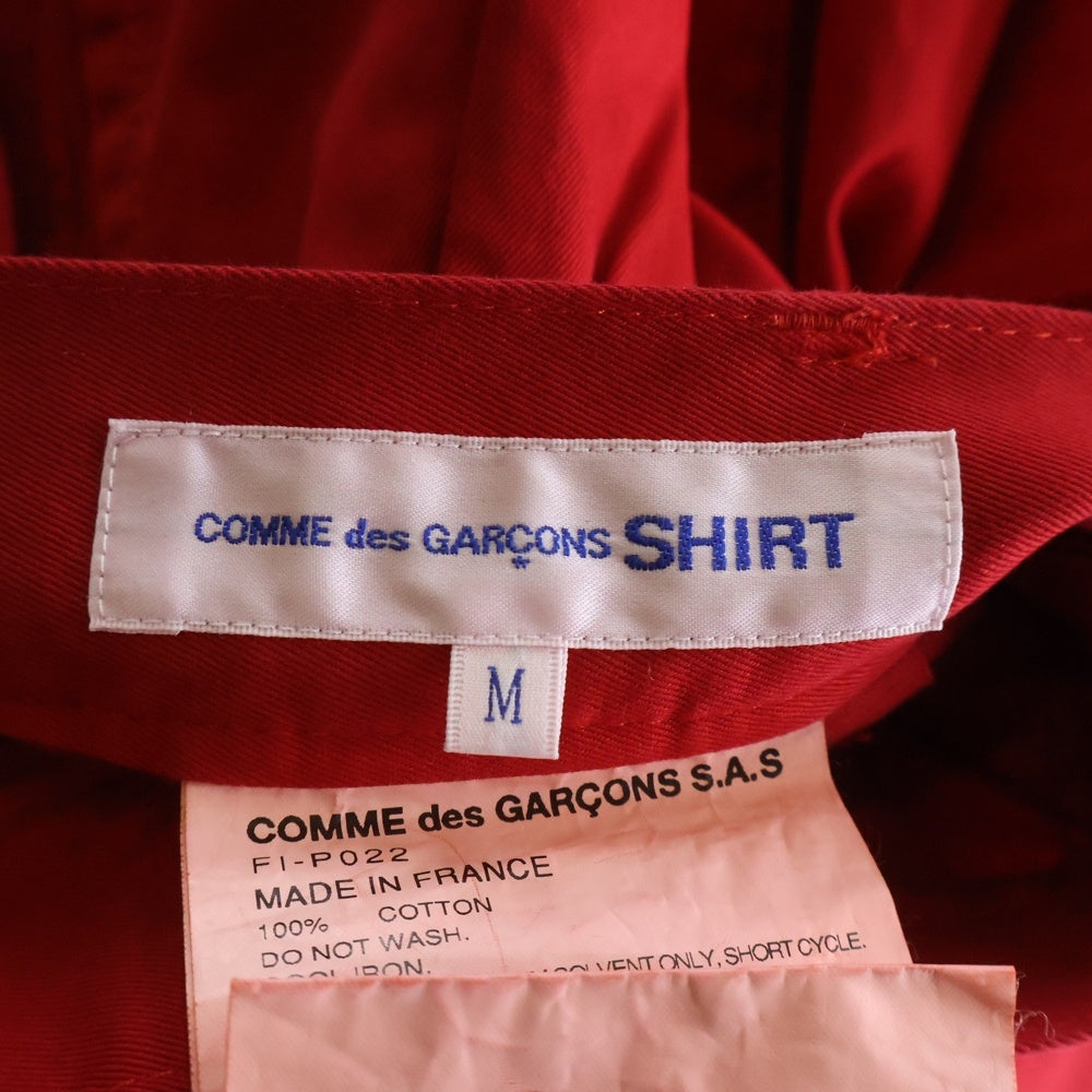 COMME des GARCONS SHIRT(コムデギャルソンシャツ) 22SS マルチポケット 2タック オーバーサイズコットン ハーフパンツ ショーツ レッド FI-P022