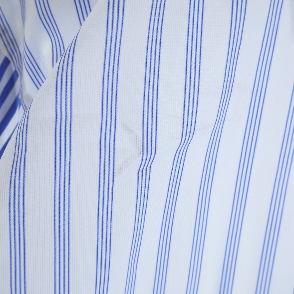 COMME des GARCONS SHIRT(コムデギャルソンシャツ) 21SS アームデザイン切り替え レギュラーカラー ストライプ柄 長袖シャツ ホワイト S24057