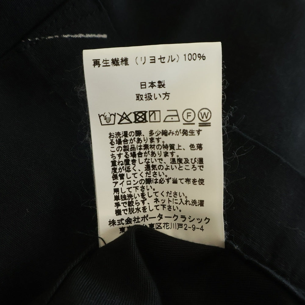 Porter Classic(ポータークラシック) フォトプリントデザイン オープンカラー 胸ポケット 総柄 長袖シャツ ブラック