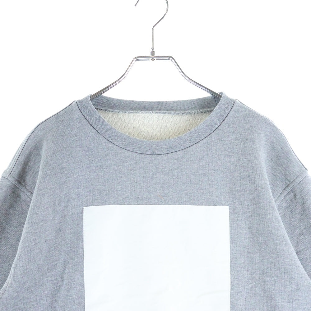 Maison Martin Margiela(メゾンマルタンマルジェラ) 19AW フロントスクエアロゴパッチ クルーネック スウェットトレーナー グレー S50GU0098 S25368