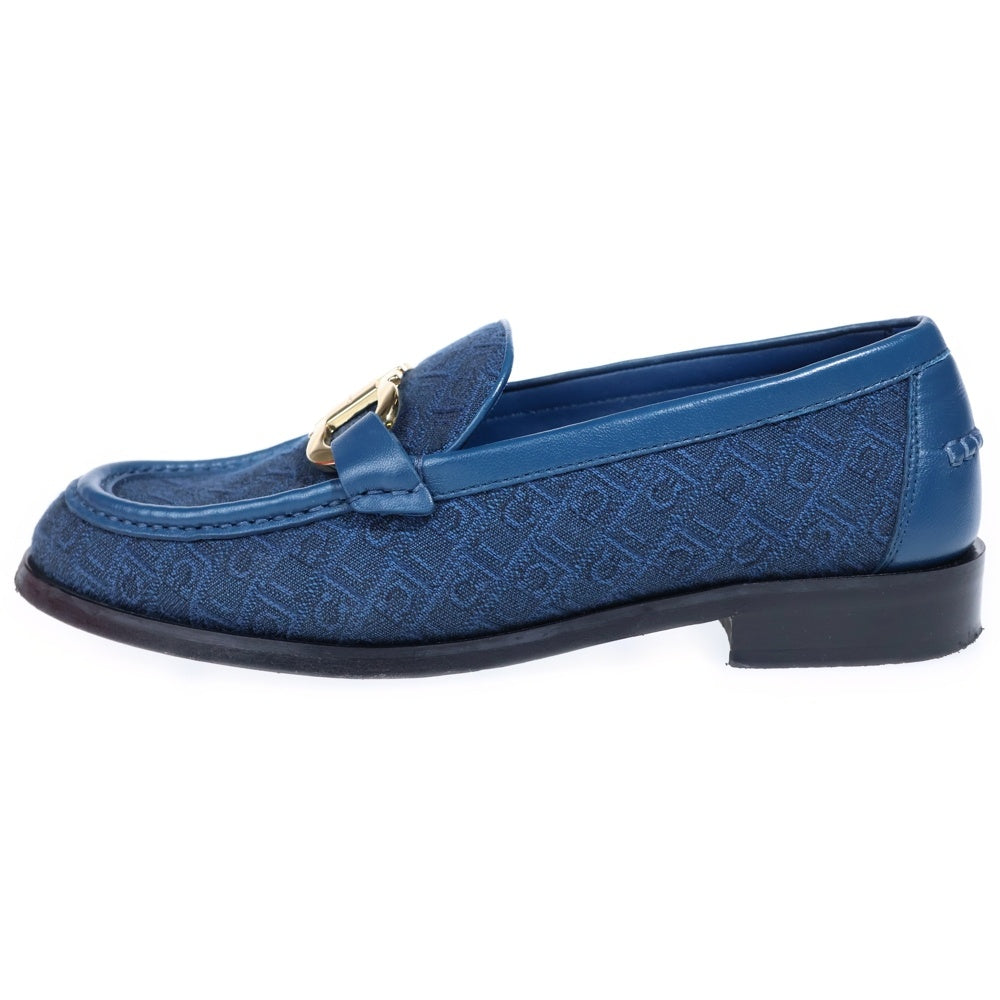 Salvatore Ferragamo(サルヴァトーレ フェラガモ) SALVATORE GANCINI MOCCASIN LOAFER サルバトーレ ガンチーニ モカシン ペイズリー ポインテッドトゥ ビットローファー ブルー レディース