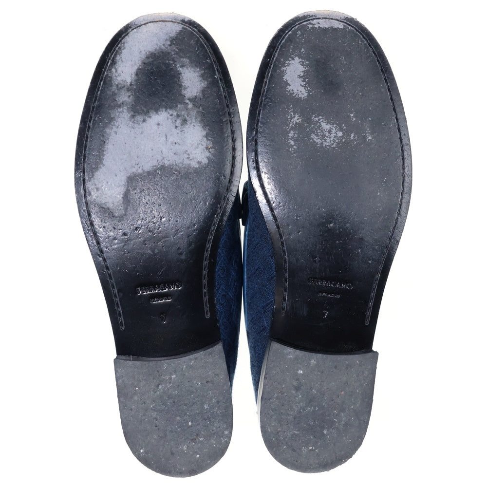 Salvatore Ferragamo(サルヴァトーレ フェラガモ) SALVATORE GANCINI MOCCASIN LOAFER サルバトーレ ガンチーニ モカシン ペイズリー ポインテッドトゥ ビットローファー ブルー レディース