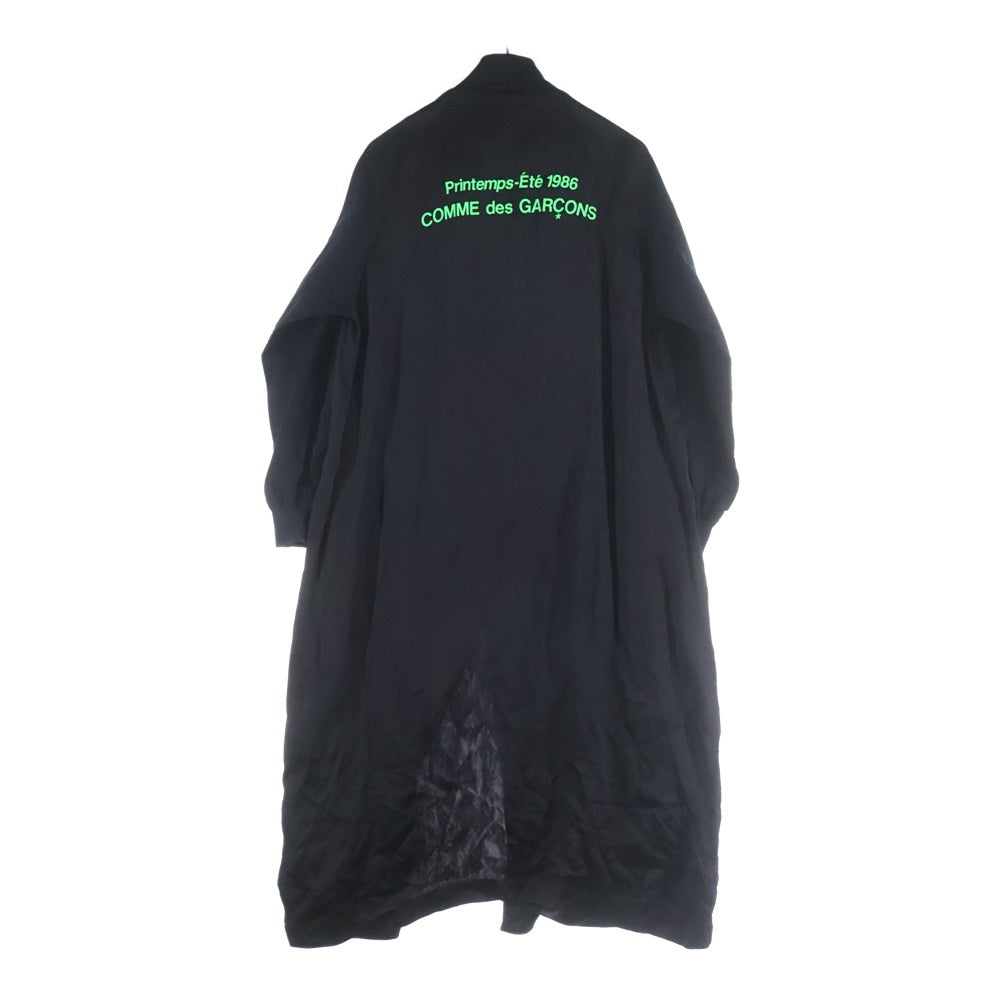 CDG(シーディージー) バックプリントロゴ キュプラ ボタンアップロングコート ブラック OA-C002