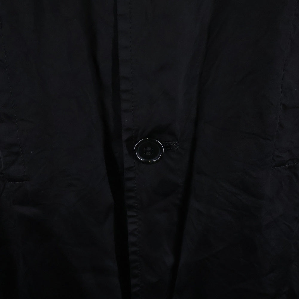 CDG(シーディージー) バックプリントロゴ キュプラ ボタンアップロングコート ブラック OA-C002