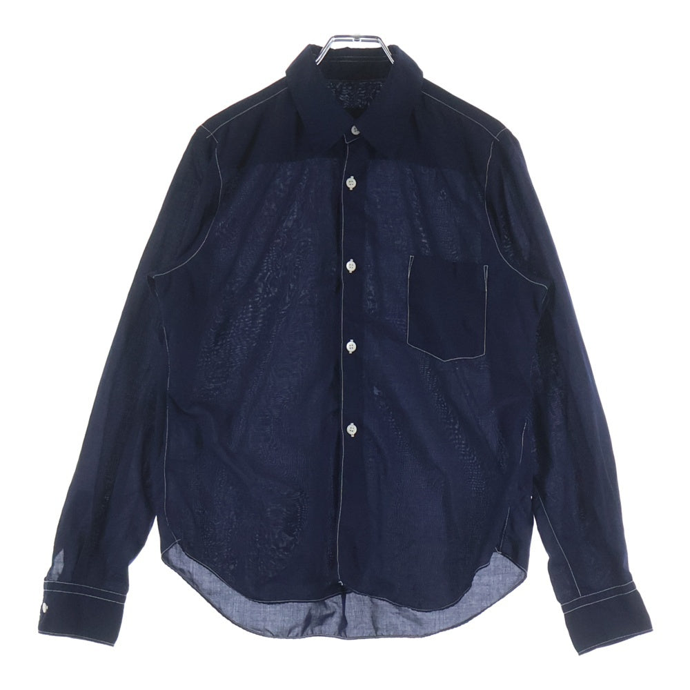 COMME des GARCONS COMME des GARCONS(コムデギャルソンコムデギャルソン) ステッチデザイン シャツカラー 長袖シャツ ネイビー RP-B012