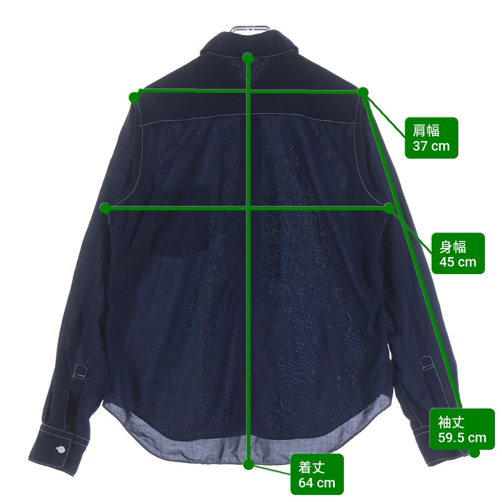 COMME des GARCONS COMME des GARCONS(コムデギャルソンコムデギャルソン) ステッチデザイン シャツカラー 長袖シャツ ネイビー RP-B012