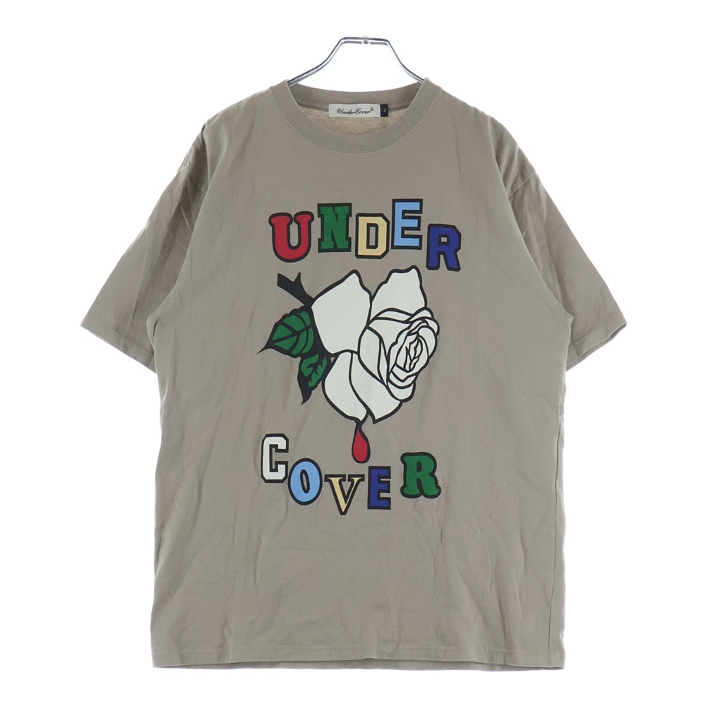 UNDERCOVER(アンダーカバー) フロントプリント コットン クルーネック半袖Tシャツ カットソー ベージュ UC2C3807