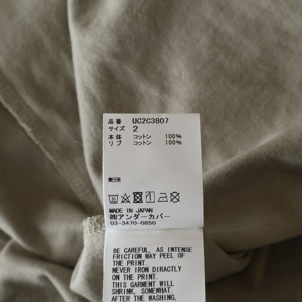 UNDERCOVER(アンダーカバー) フロントプリント コットン クルーネック半袖Tシャツ カットソー ベージュ UC2C3807