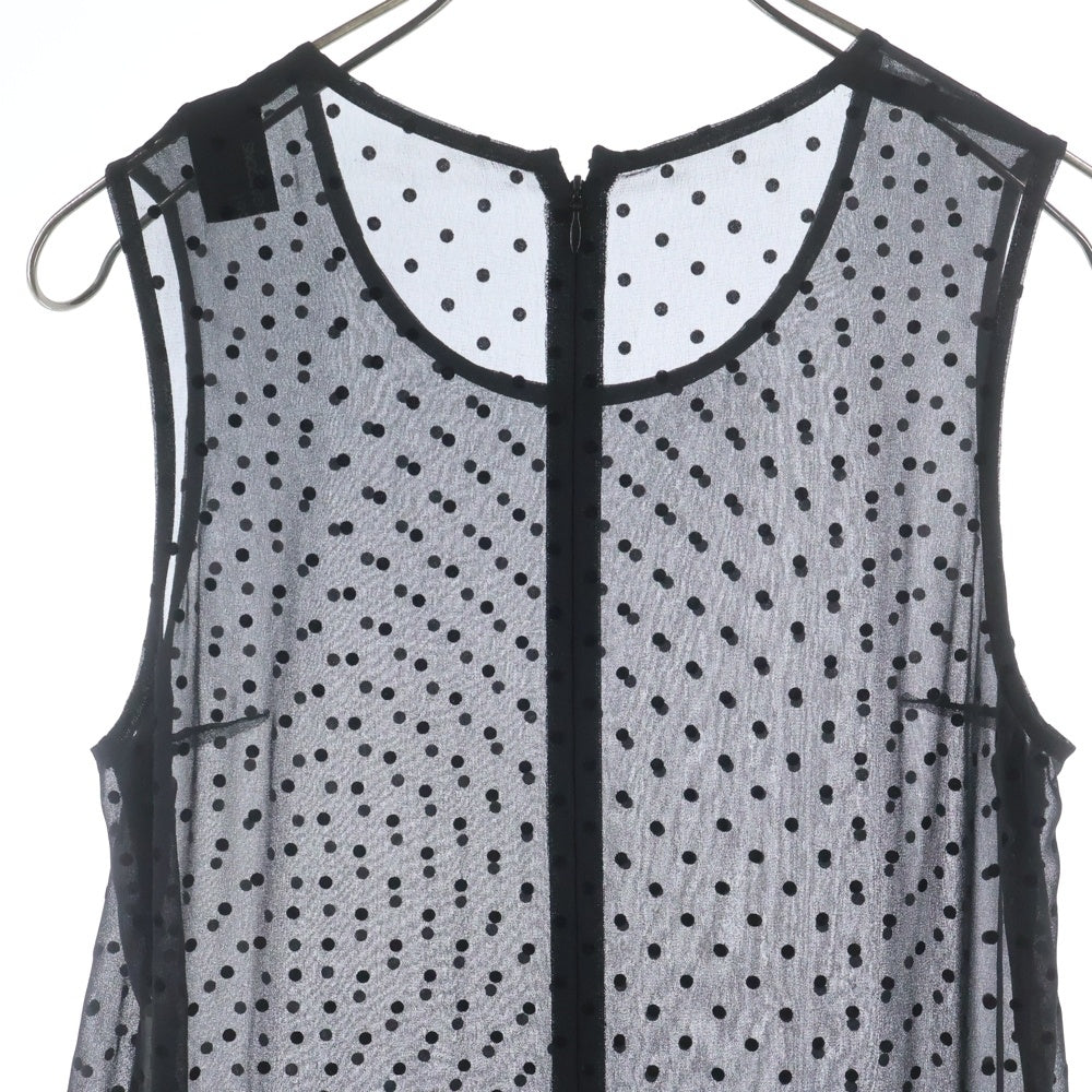 tricot COMME des GARCONS(トリコ コム デ ギャルソン) ドット柄 ノースリーブ シアーワンピース ブラック TD-O009 レディース