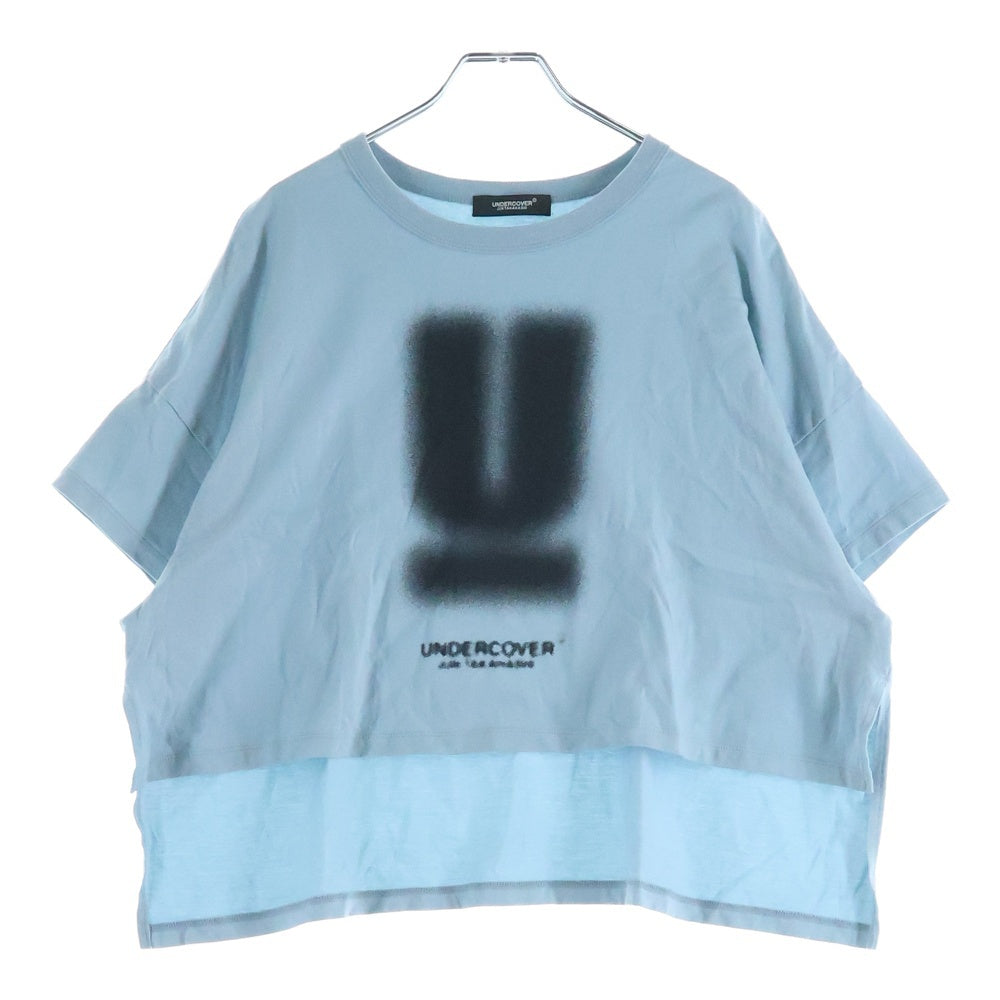 UNDERCOVER(アンダーカバー) フロントプリント ショート丈 クルーネック半袖Tシャツ カットソー ブルー UC1D8805-1