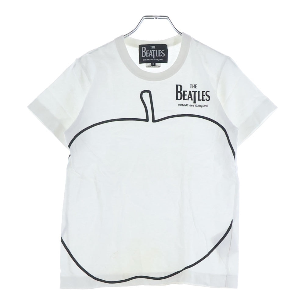 COMME des GARCONS(コムデギャルソン) ×THE BEATLES フロントプリント アップル クルーネック半袖Tシャツ カットソー ホワイト VD-T005