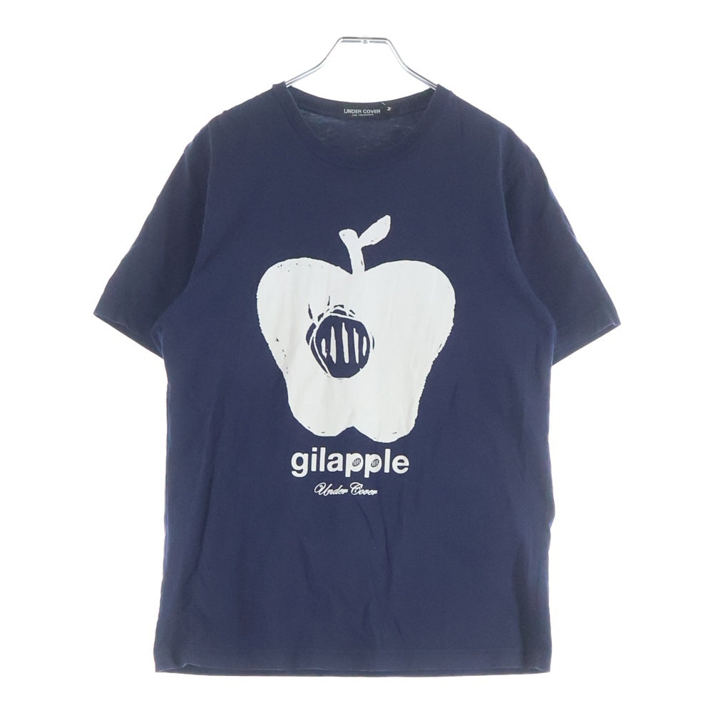 UNDERCOVER(アンダーカバー) フロントプリント アップル クルーネック半袖Tシャツ カットソー ネイビー