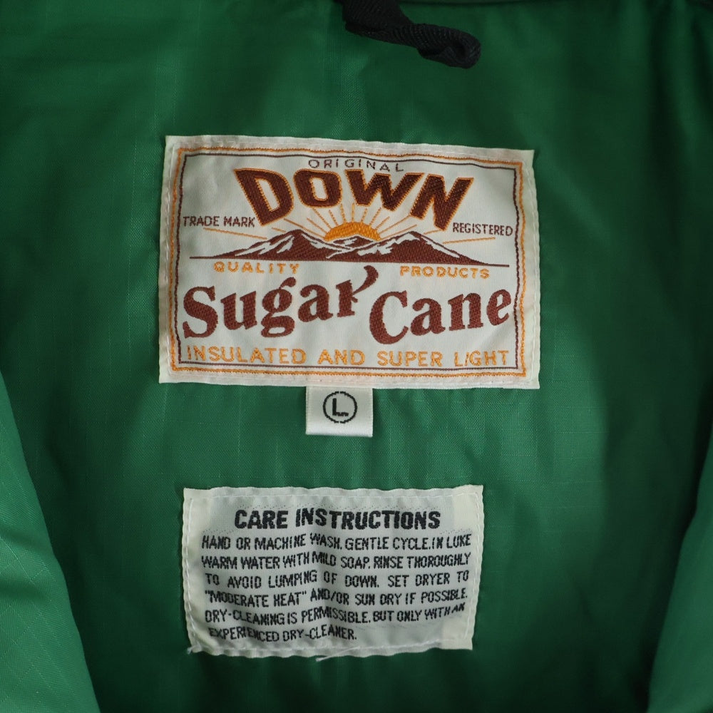 SUGAR CANE(シュガーケーン) ナイロン スナップボタン ダウンベスト グリーン