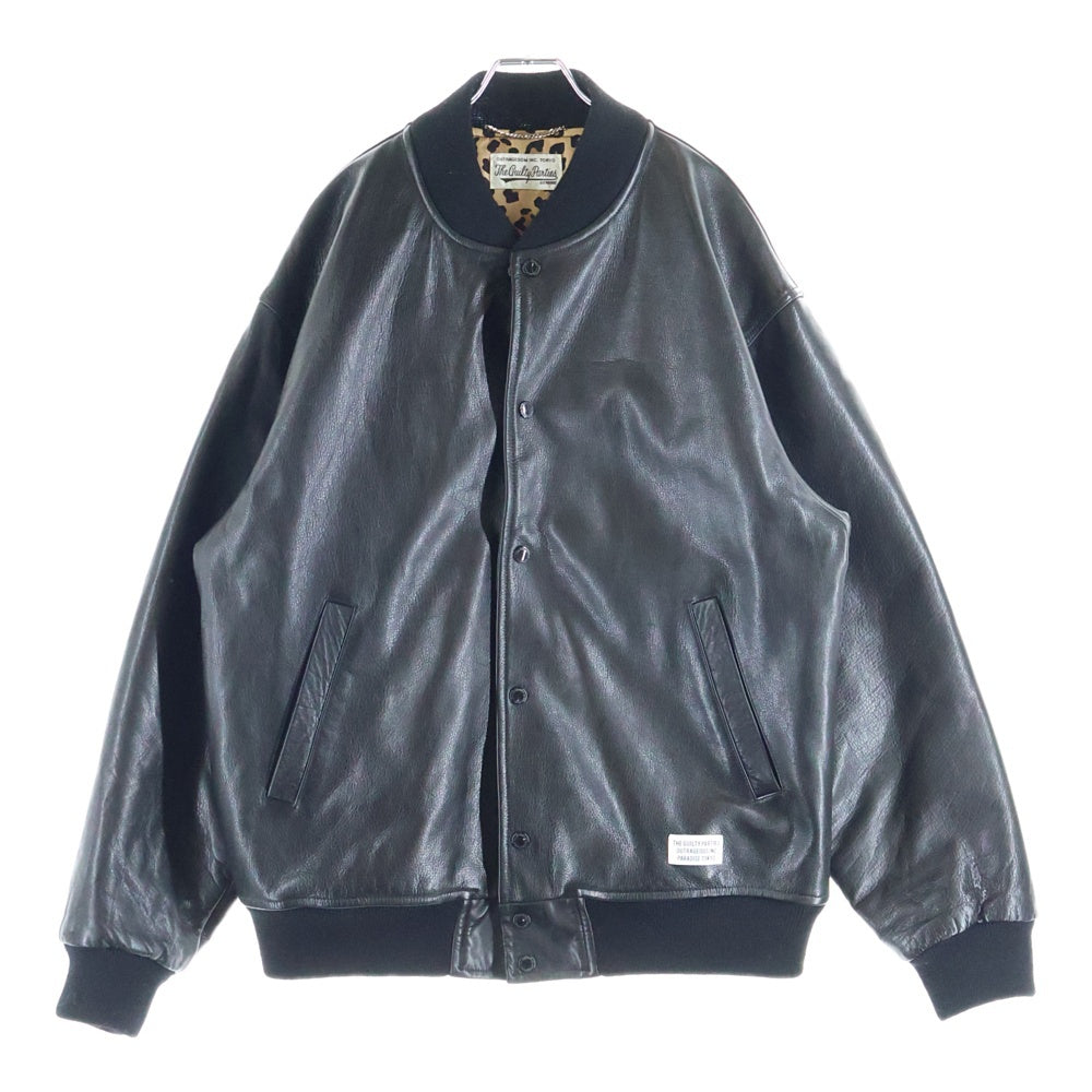 WACKO MARIA(ワコマリア) 24SS LEATHER VARSITY JACKET TYPE-2 カウハイドレザー バーシティジャケット ブラック 24SS-WMO-BL08