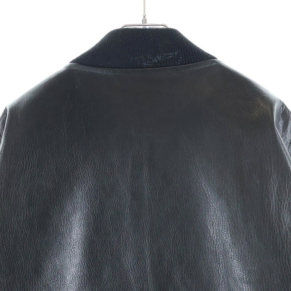 WACKO MARIA(ワコマリア) 24SS LEATHER VARSITY JACKET TYPE-2 カウハイドレザー バーシティジャケット ブラック 24SS-WMO-BL08